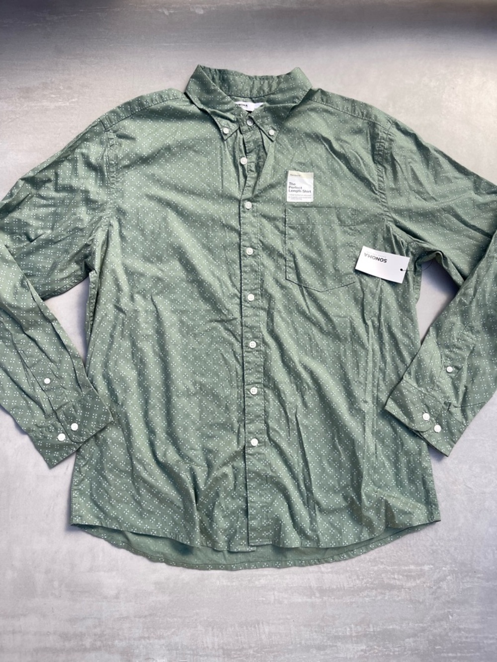 Green Button Down